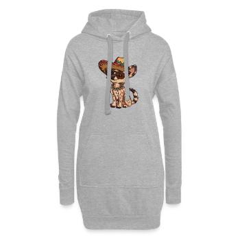 Hyäne Lustig Sombrero - Hoodie-Kleid - Grau meliert - Vorne
