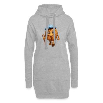 Walnut va se promener - Sweat-shirt à capuche long Femme - gris chiné - Devant