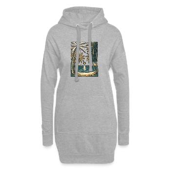 Vacances à la plage à Palm Trees - Sweat-shirt à capuche long Femme - gris chiné - Devant