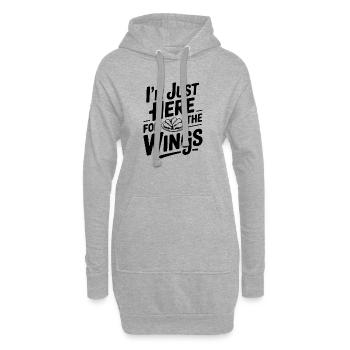 Je suis juste là pour les ailes - Sweat-shirt à capuche long Femme - gris chiné - Devant