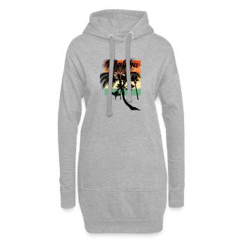 Palmier tropical ouest d’Hawaï - Sweat-shirt à capuche long Femme - gris chiné - Devant