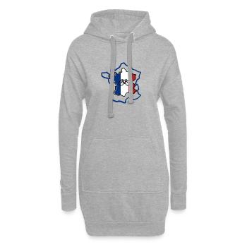 France Cycling – Conception de cyclistes - Sweat-shirt à capuche long Femme - gris chiné - Devant