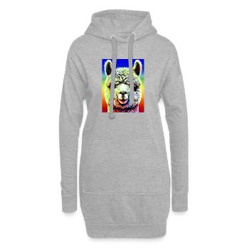Alpaka - Hoodie-Kleid - Grau meliert - Vorne