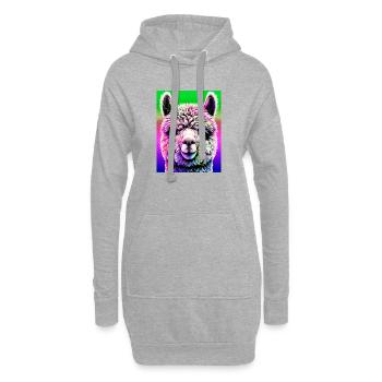 Alpaka - Hoodie-Kleid - Grau meliert - Vorne