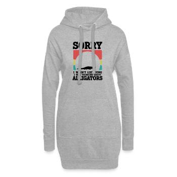 Alligator Silhouette Humor  - Hoodie-Kleid - Grau meliert - Vorne