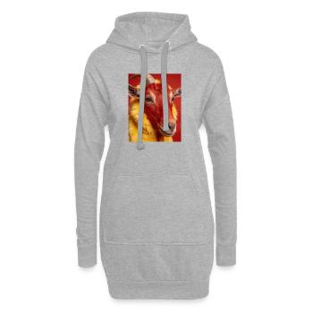 Red goat with yellow fur - Hoodie Dress - heather grey - Front