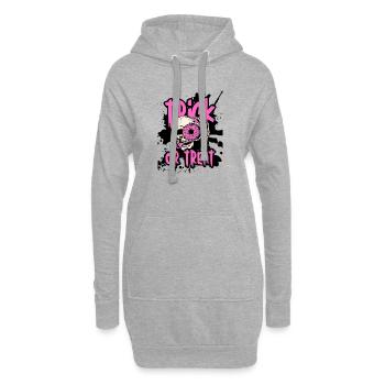 Trick Or Treat Skull Donut Halloween Geschenk - Hoodie-Kleid - Grau meliert - Vorne