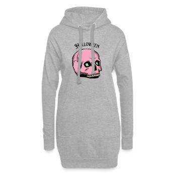 Pink Skull Halloween Totenkopf Gothic Geschenk - Hoodie-Kleid - Grau meliert - Vorne