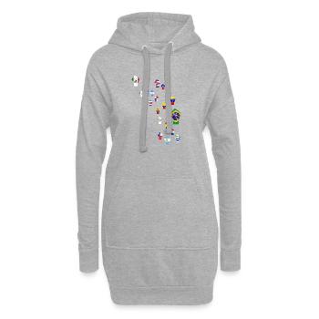 Flaggenmosaik des lateinamerikanischen Widerstands - Hoodie-Kleid - Grau meliert - Vorne