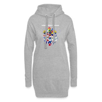 Mosaik der lateinischen Flaggen - Hoodie-Kleid - Grau meliert - Vorne