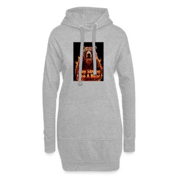 Flame Bear: Stay strong like a bear - Hoodie Dress - heather grey - Front