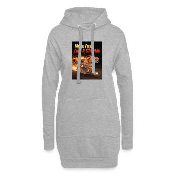 Cheetah-fast firewalk - Hoodie Dress - heather grey - Front