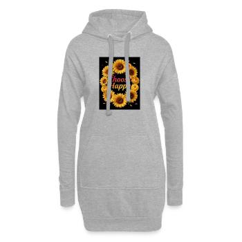 Choose Happy Sunflower Wreath - Hoodie Dress - heather grey - Front