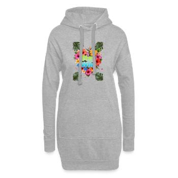 Stay Wild Tropical Flowers - Hoodie Dress - heather grey - Front