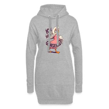 Ich Habe Gänsehaut – Lustige Gans - Hoodie-Kleid - Grau meliert - Vorne