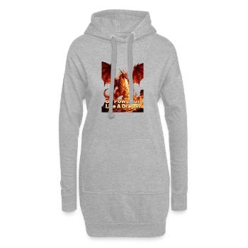 Be as powerful as a dragon - Hoodie Dress - heather grey - Front