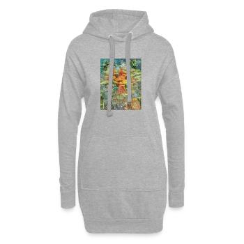 Collage des feuilles tropicales du Costa Rica - Sweat-shirt à capuche long Femme - gris chiné - Devant