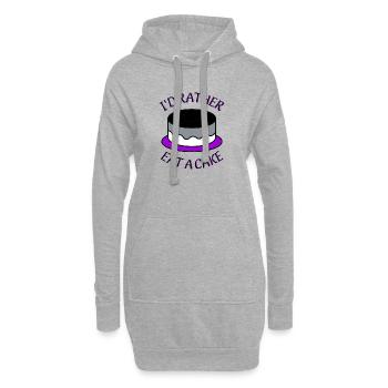 Asexueller Kuchen "Ich würde lieber einen Kuchen essen" - Hoodie-Kleid - Grau meliert - Vorne