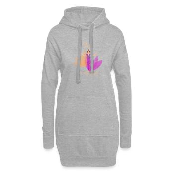 Yoga - Sweat-shirt à capuche long Femme - gris chiné - Devant