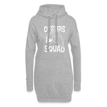 Oysters Squad Seafood Nature Fish Chef - Sweat-shirt à capuche long Femme - gris chiné - Devant