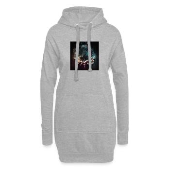 Hände, die Licht / Energie halten - Hoodie-Kleid - Grau meliert - Vorne