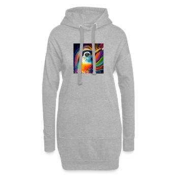 Pingouin coloré, design unique, - Sweat-shirt à capuche long Femme - gris chiné - Devant
