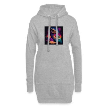 Camel aux couleurs néon, synthwave / 80s - Sweat-shirt à capuche long Femme - gris chiné - Devant