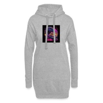 Camel aux couleurs néon, synthwave / 80s - Sweat-shirt à capuche long Femme - gris chiné - Devant