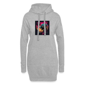 Tigre aux couleurs néon, synthwave / 80s - Sweat-shirt à capuche long Femme - gris chiné - Devant