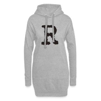 R - Sweat-shirt à capuche long Femme - gris chiné - Devant