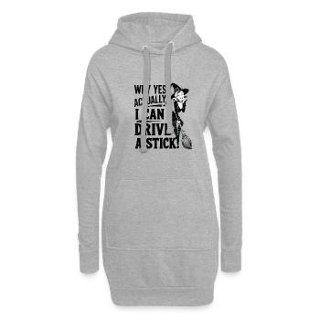 I Can Drive A Stick Hexe für eine Hexen - Hoodie-Kleid - Grau meliert - Vorne