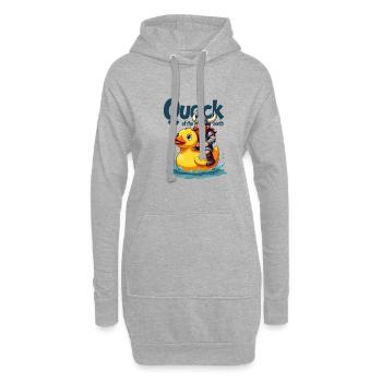 Wikinger-Krieger reitet Gummiente für Männer - Hoodie-Kleid - Grau meliert - Vorne