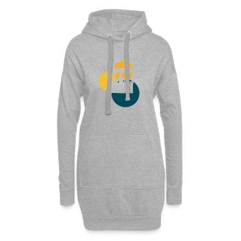 Burger Imbiss lecker - Hoodie-Kleid - Grau meliert - Vorne