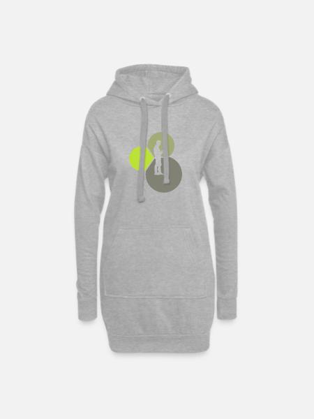 Buch Writing - Hoodie-Kleid - Grau meliert