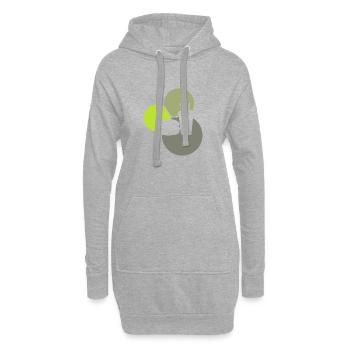 Imbiss Mahlzeit Fast Food - Hoodie-Kleid - Grau meliert - Vorne