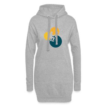 Peinture au pinceau Pastel - Sweat-shirt à capuche long Femme - gris chiné - Devant