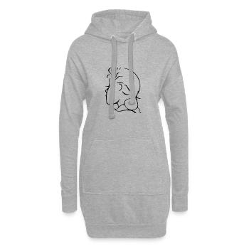 Conception d’illusion - Sweat-shirt à capuche long Femme - gris chiné - Devant