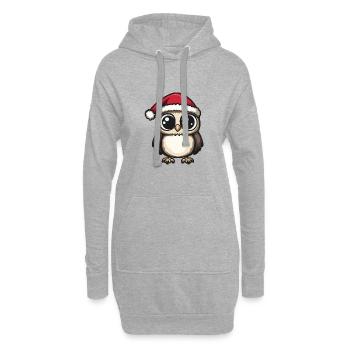 Hibou Noël Noël - Sweat-shirt à capuche long Femme - gris chiné - Devant