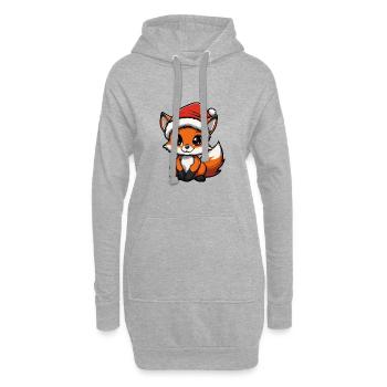 Fuchs Weihnachten Niedlich - Hoodie-Kleid - Grau meliert - Vorne