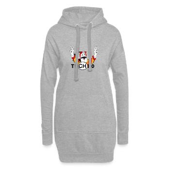 Techno, Wiltsch, Frech, Schweiz - Hoodie-Kleid - Grau meliert - Vorne