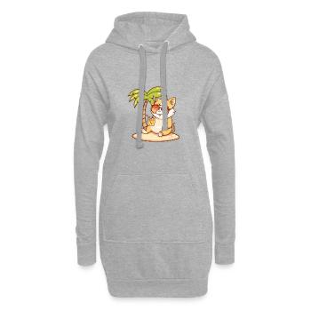 Hamster Sommer Strand Comic - Hoodie-Kleid - Grau meliert - Vorne