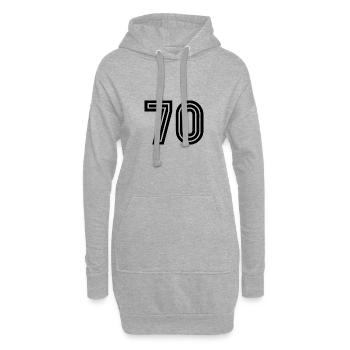 70. 70 ANS. 70e ANNIVERSAIRE. ANNIVERSAIRE 70 ANS. - Sweat-shirt à capuche long Femme - gris chiné - Devant