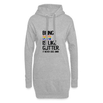 Being Gay LGBT CSD Gay Pride Glitter Regenbogen - Hoodie-Kleid - Grau meliert - Vorne