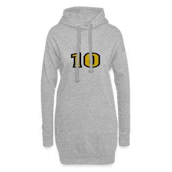 10. 10 ANS. 10e ANNIVERSAIRE. ANNIVERSAIRE 10 ANS. - Sweat-shirt à capuche long Femme - gris chiné - Devant