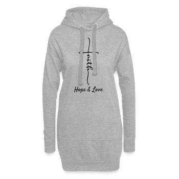 Christianisme croyant chrétien - Sweat-shirt à capuche long Femme - gris chiné - Devant