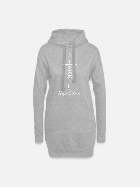 Christentum Christlich Gläubig Liebe Geschenk - Hoodie-Kleid - Grau meliert