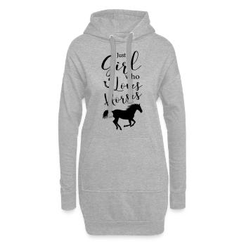 Cheval amour chevaux juste fille aime chevaux cavalier - Sweat-shirt à capuche long Femme - gris chiné - Devant