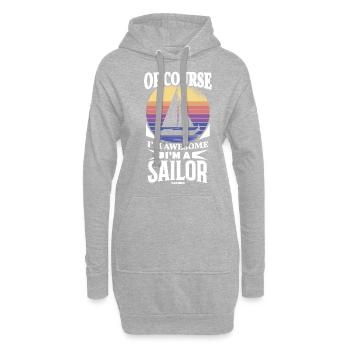 Sailor Sailing Sailboat Funny Dictons Cadeau - Sweat-shirt à capuche long Femme - gris chiné - Devant