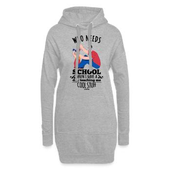 Vater Lehrer lernen Tochter Kind - Hoodie-Kleid - Grau meliert - Vorne