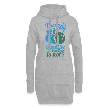 La thérapie coûte cher Bowling n’est pas - Sweat-shirt à capuche long Femme - gris chiné - Devant